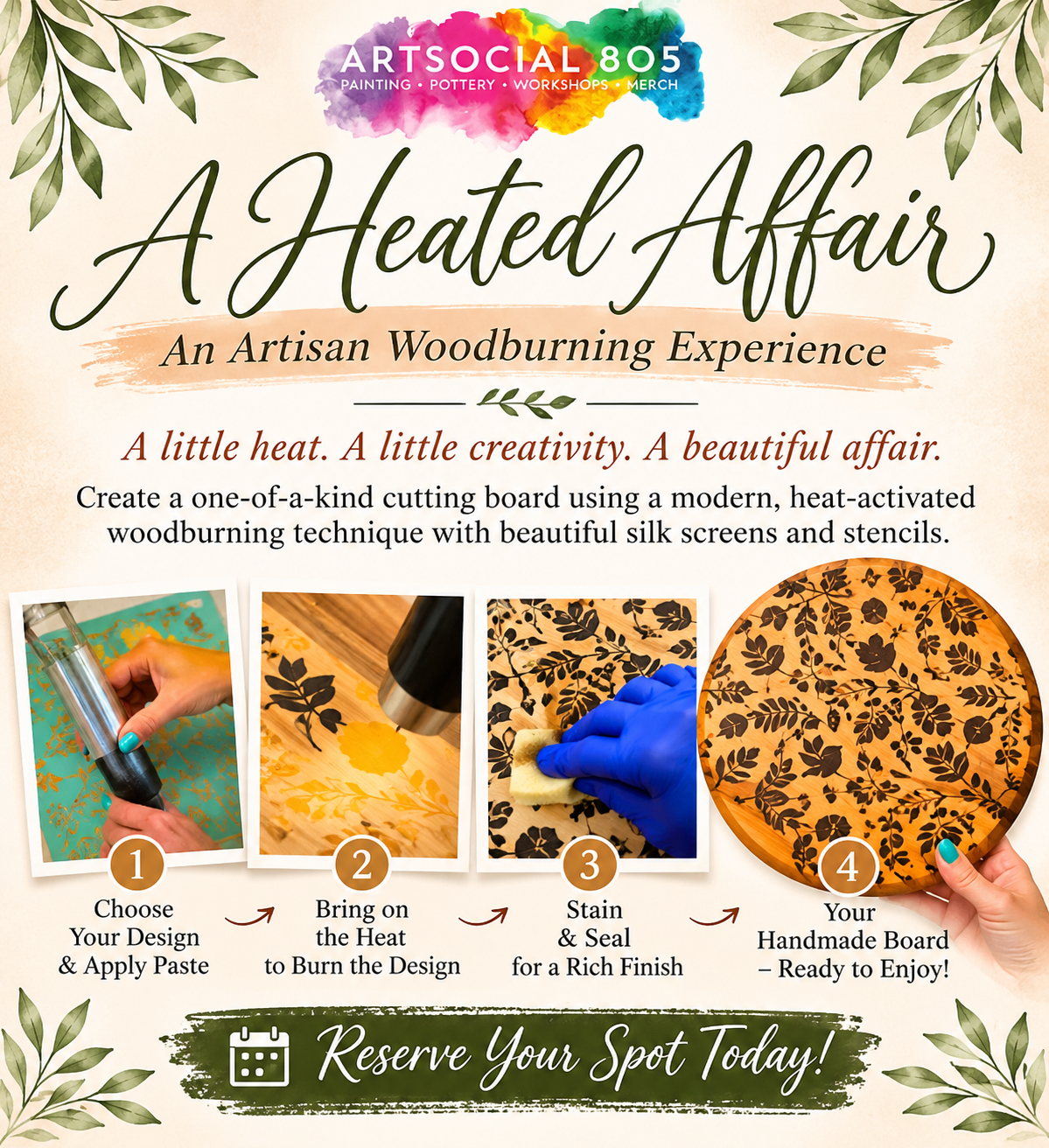 Wood scoring workshop at ArtSocial 805