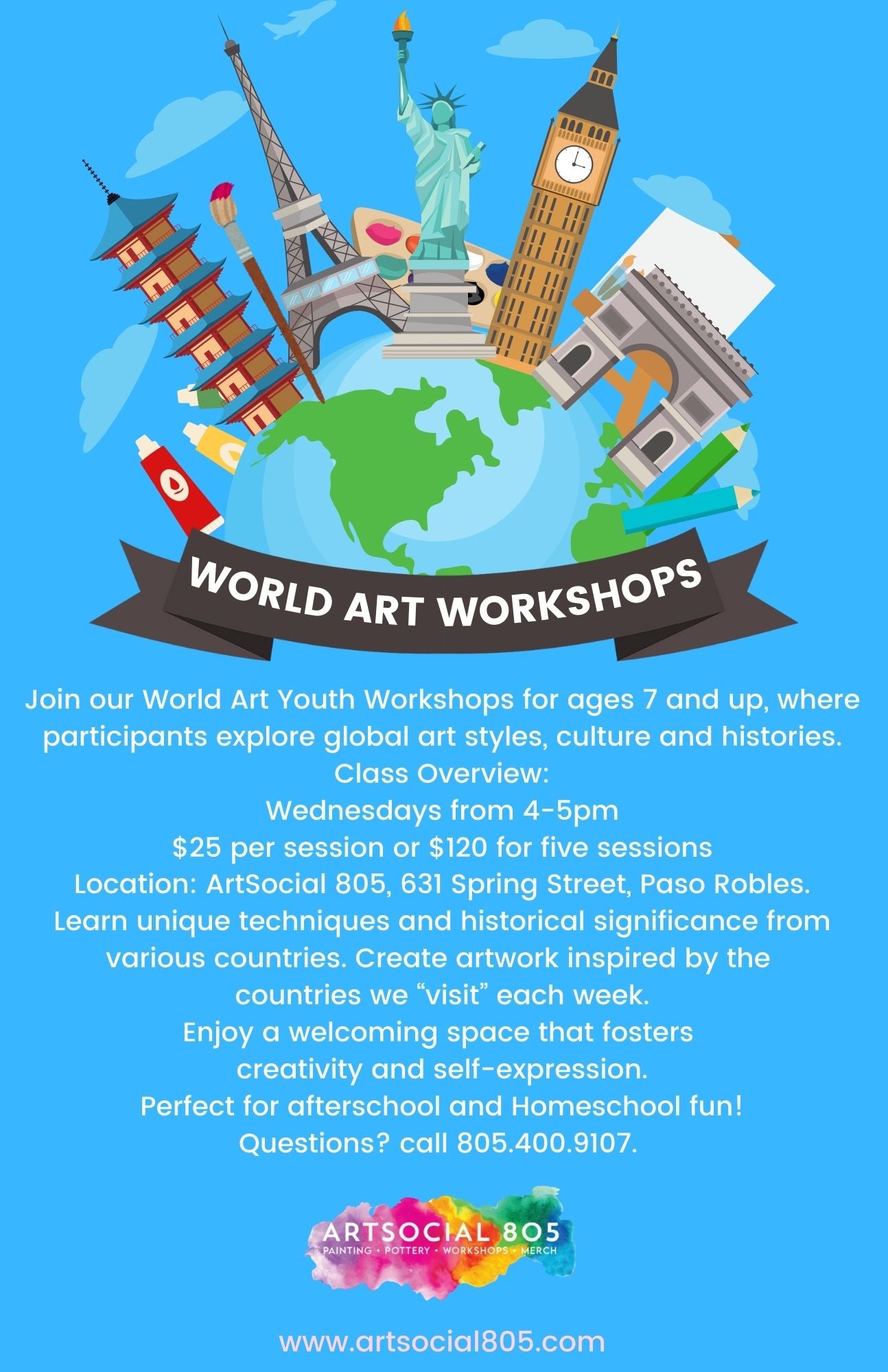 World Art Workshop for Kids at ArtSocial 805