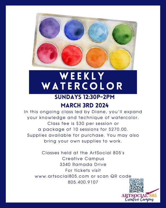 Weekly water Color at the ArtSocial805 Creative Campus