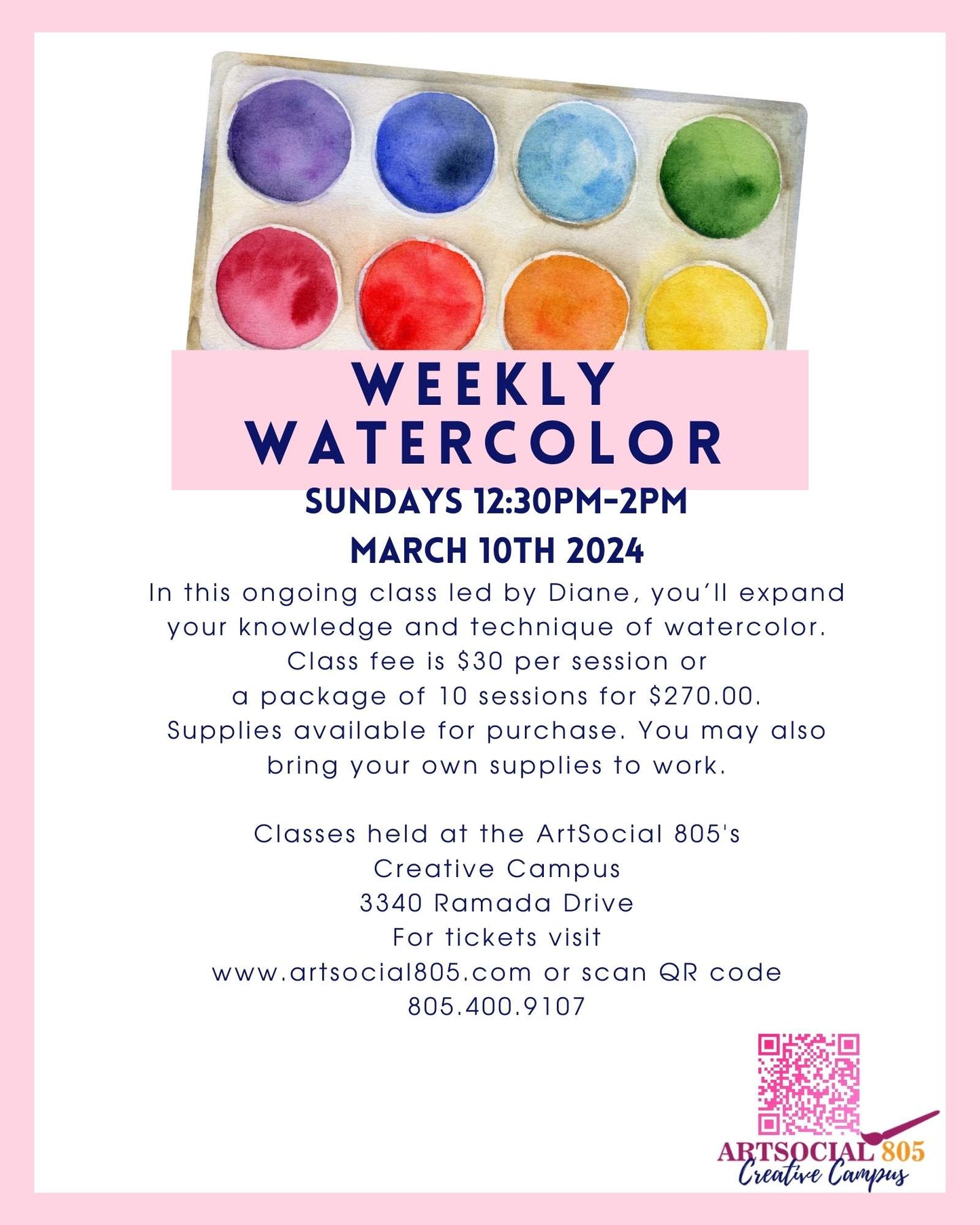 Weekly Water Color at the ArtSocial 805 Creative Campus