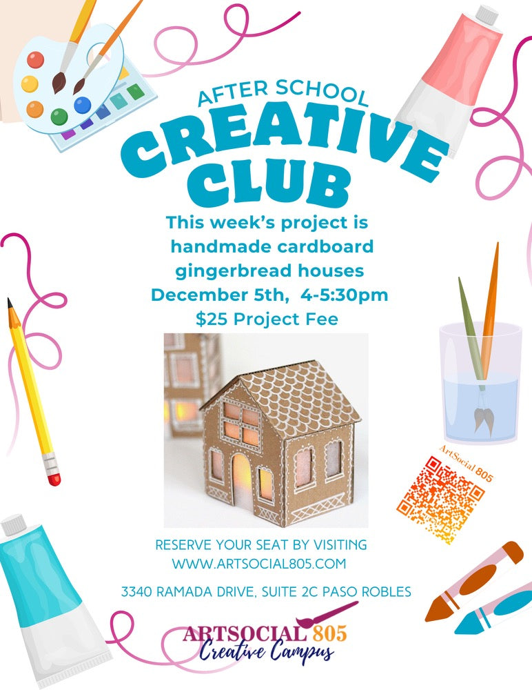 After School Kids Creative Club Cardboard Gingerbread House