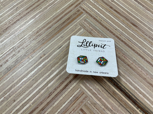 Rubrics Cube Earrings