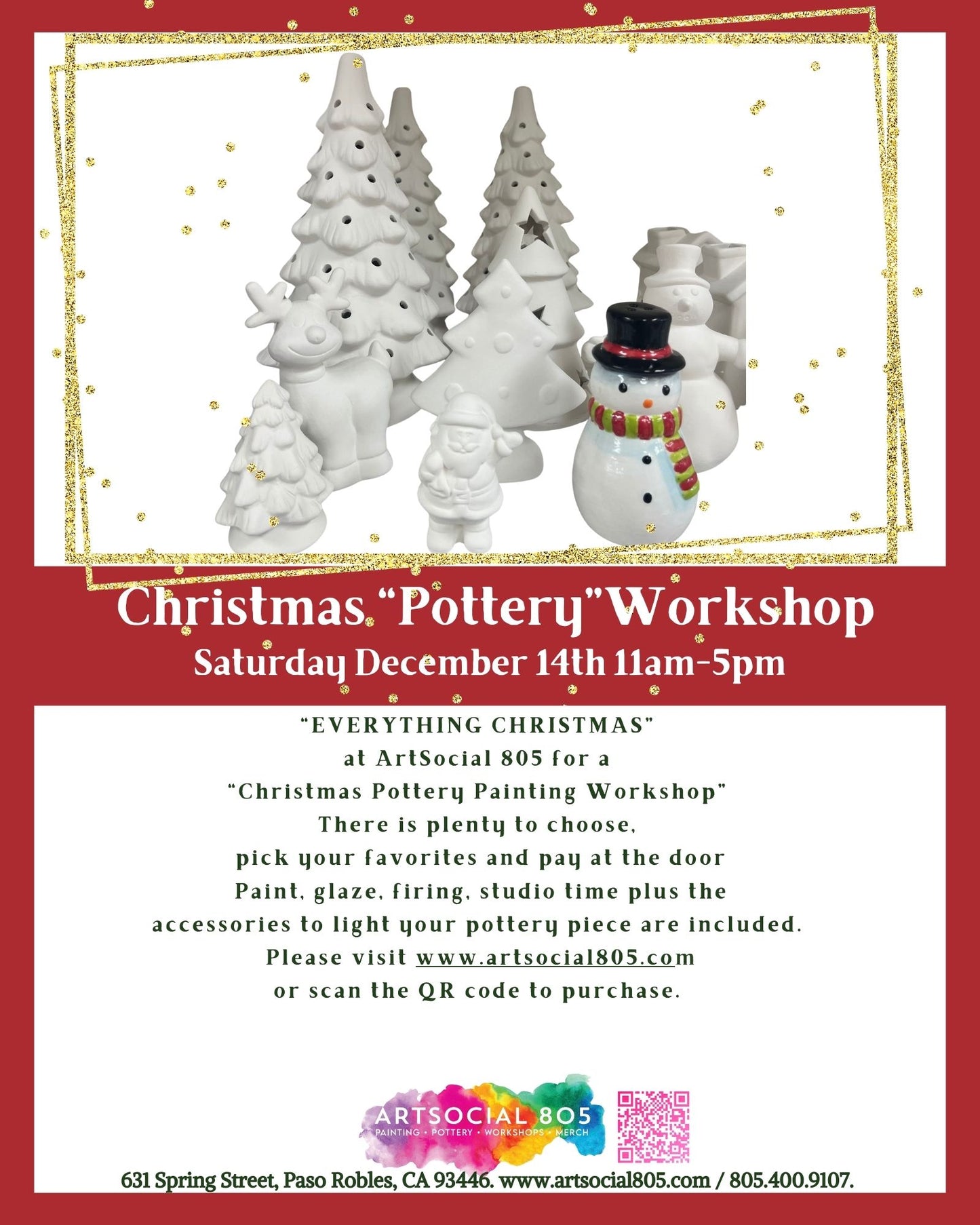 Christmas Pottery Workshop at ArtSocial 805