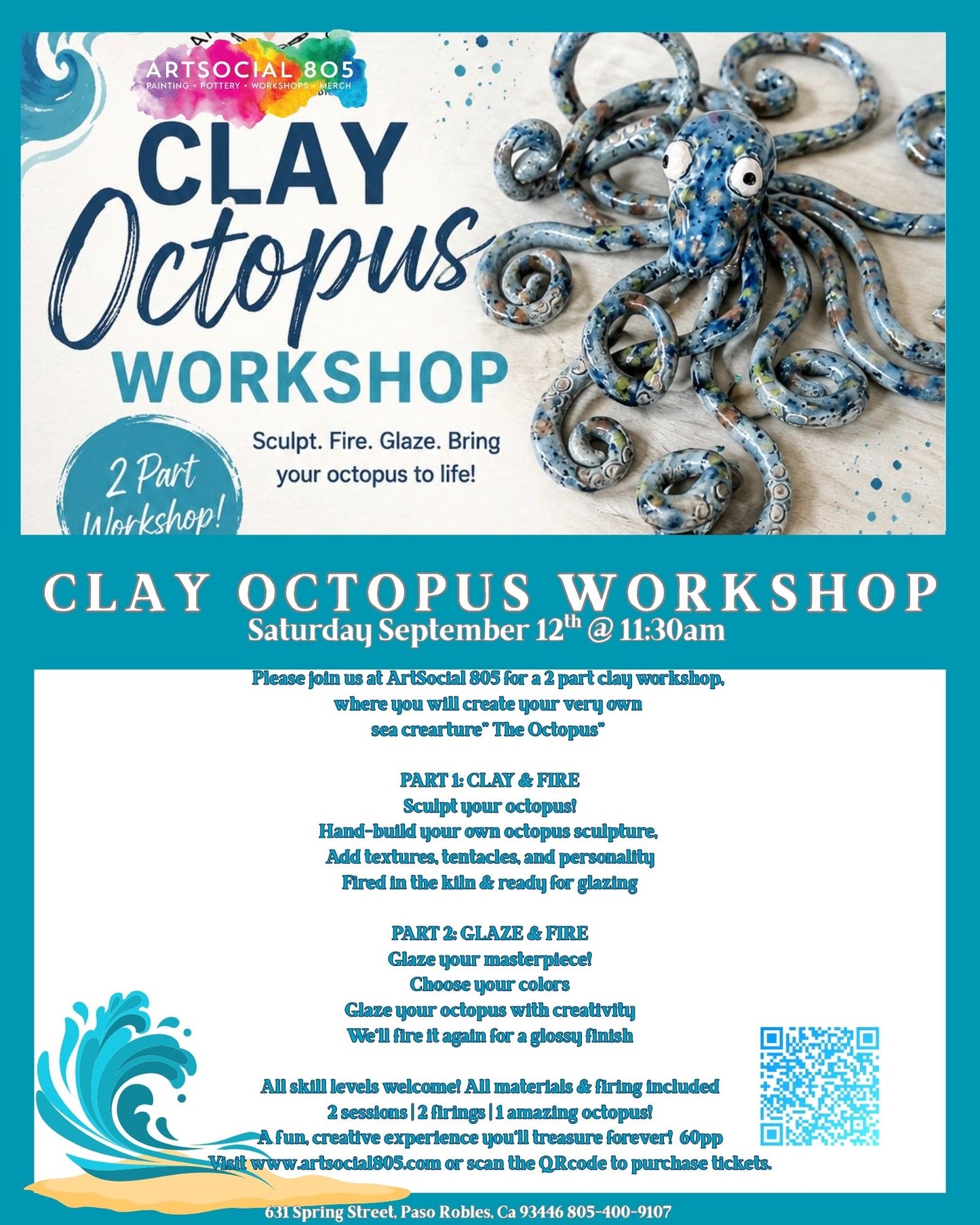 Clay Octopus Workshop at ArtSocial 805