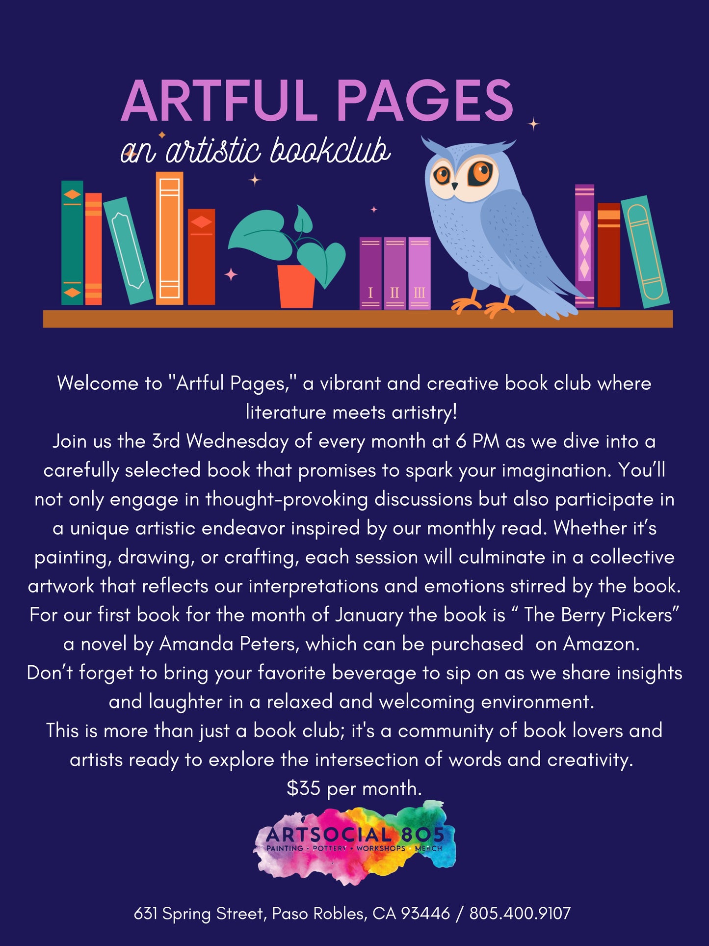 Artful Pages Book Club at ArtSocial 805(Evenings)