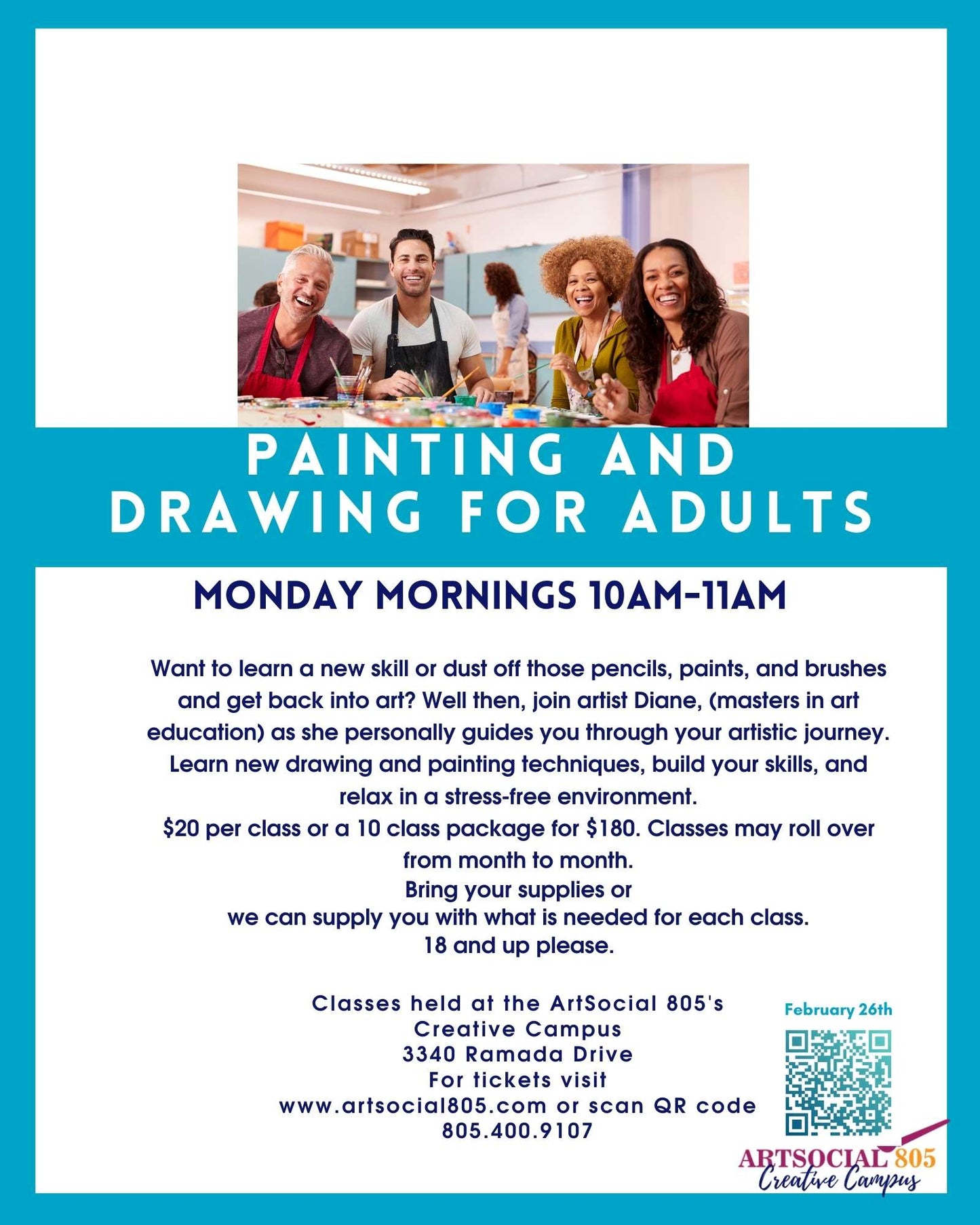 Adult Drawing and Painting at the ArtSocial 805 Creative Campus