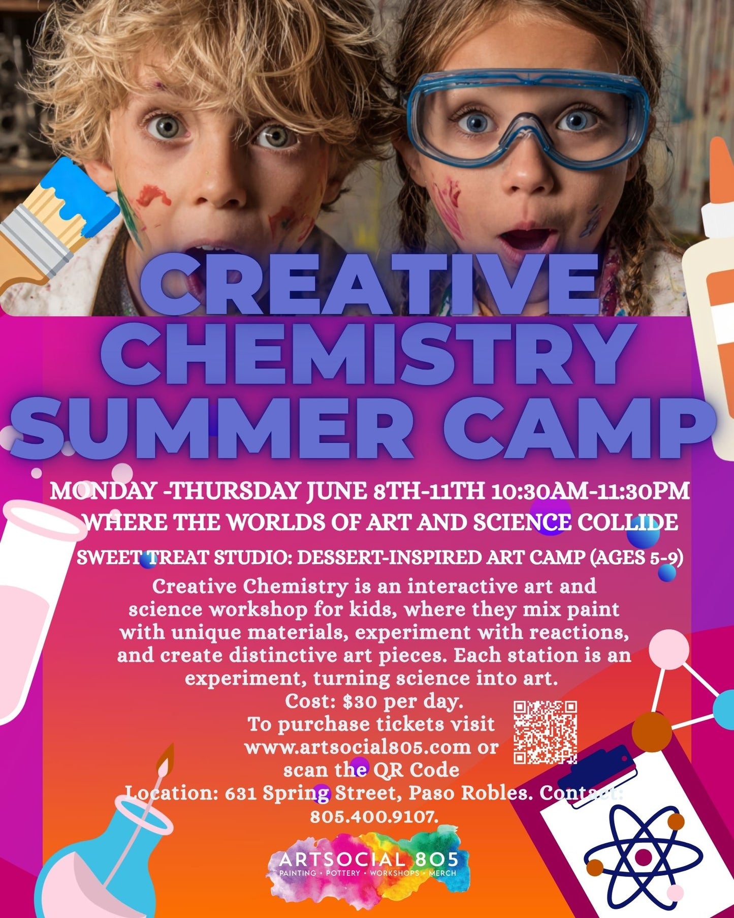 Ages 5-9 Summer Art Camp "Creative Chemistry"