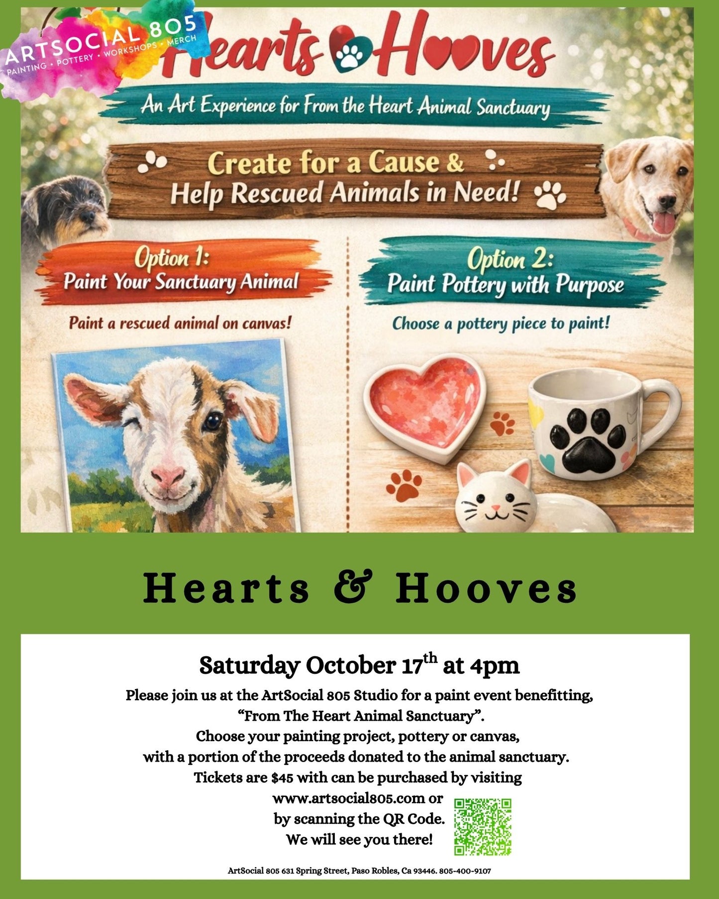 From the Heart Animal Sanctuary Paint event at ArtSocial 805