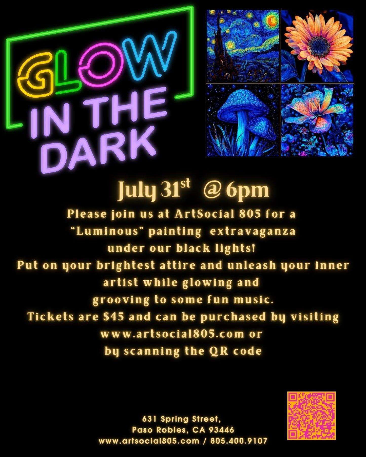 Glow in the Dark Paint Night @ ArtSocial 805