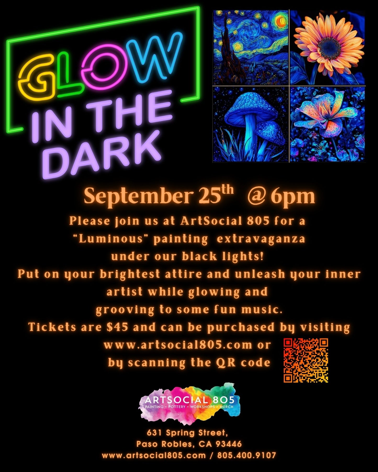 Glow in the Dark Paint Night @ ArtSocial 805