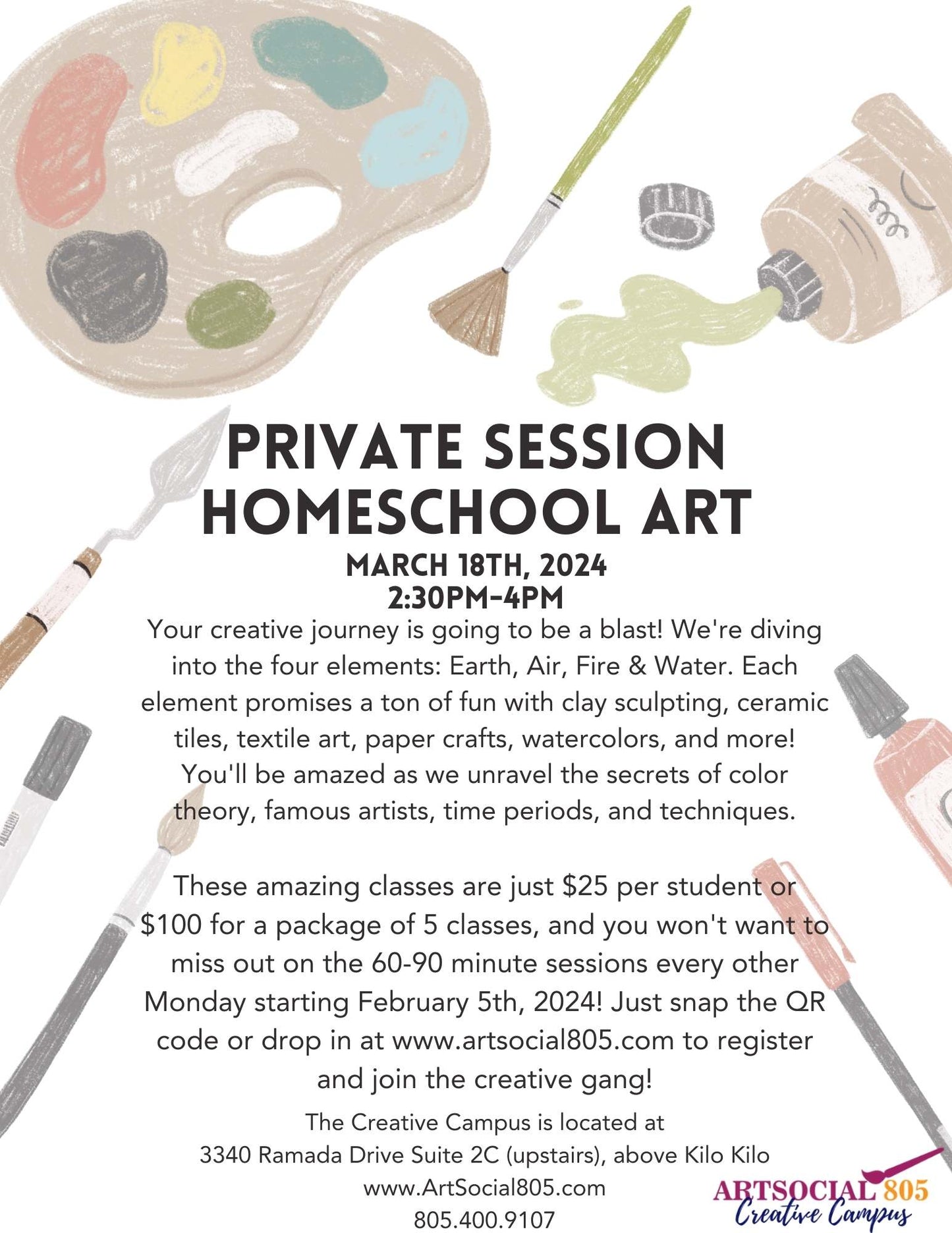 Private Home School Art Session At the ArtSocial 805 Creative Campus