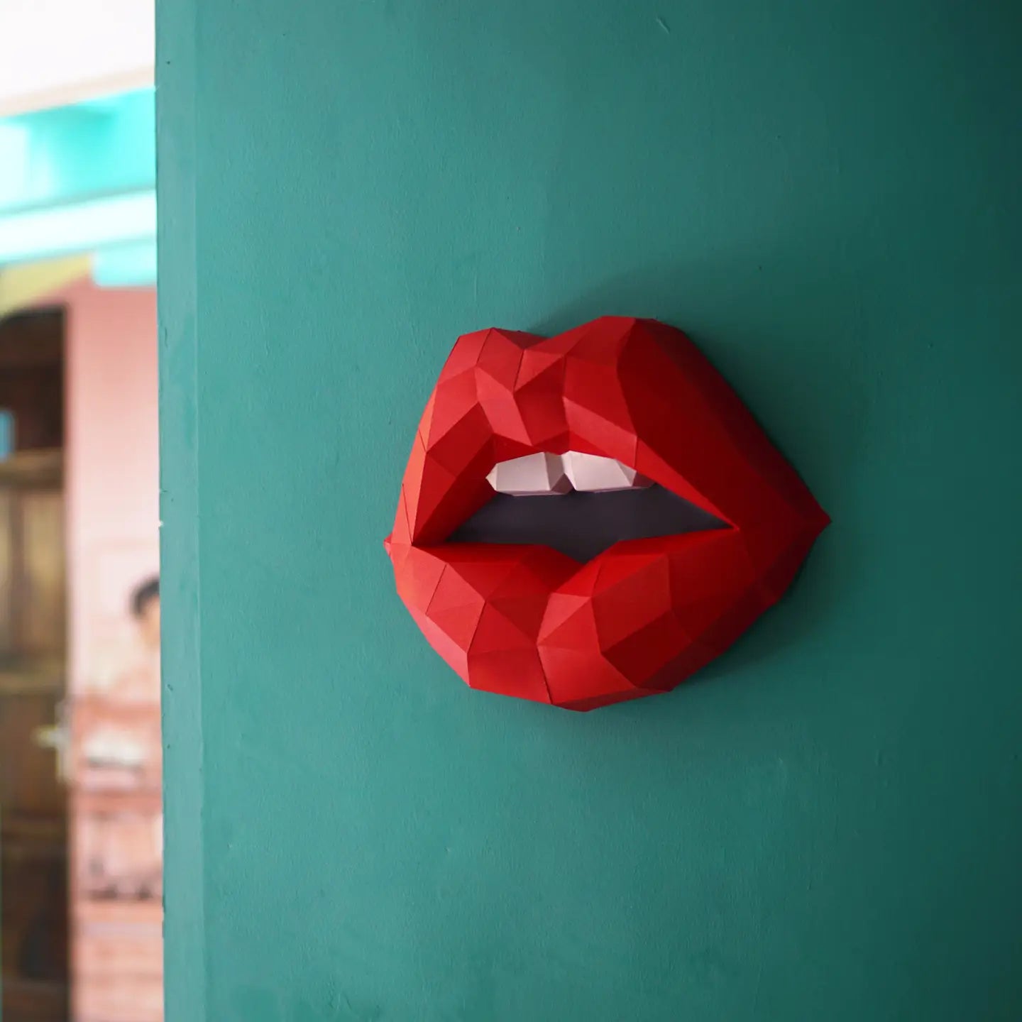 Red Lips 3D paper art