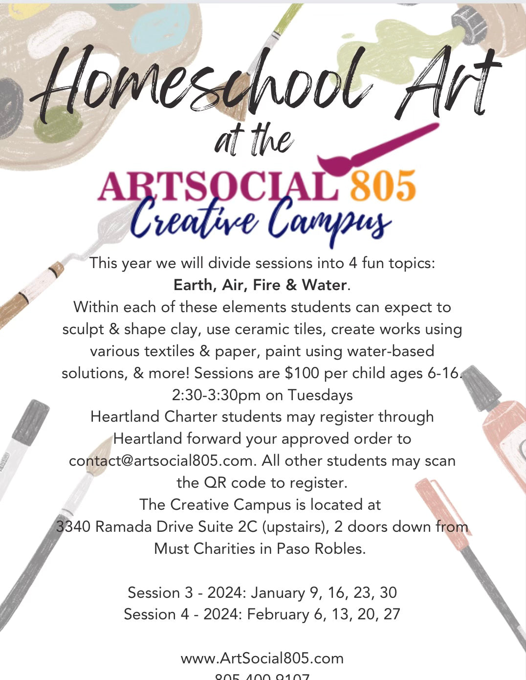 2023-24 Homeschool Sessions at Creative Campus