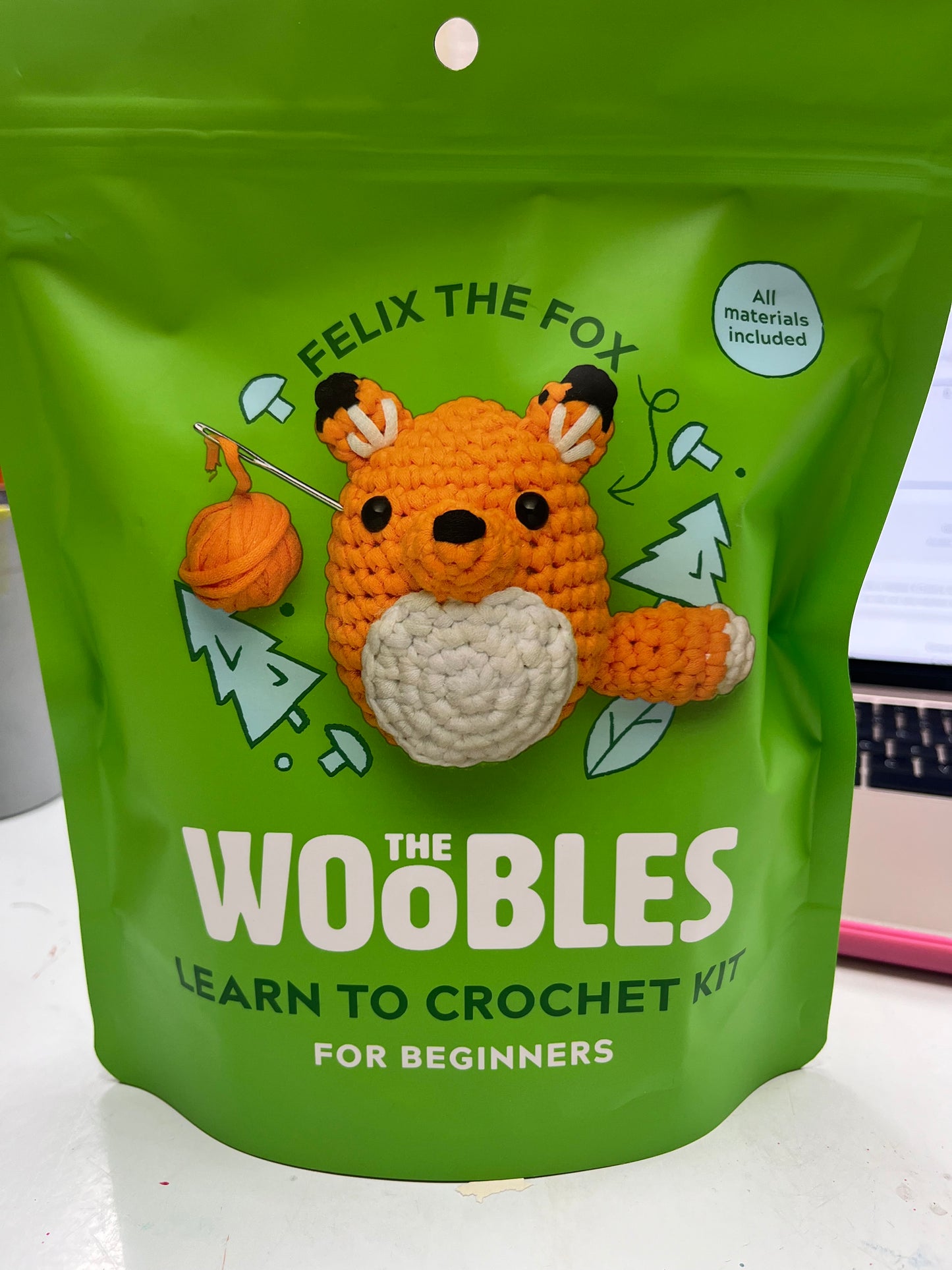 The Woobles "Felix the Fox" Beginner Crochet Kit