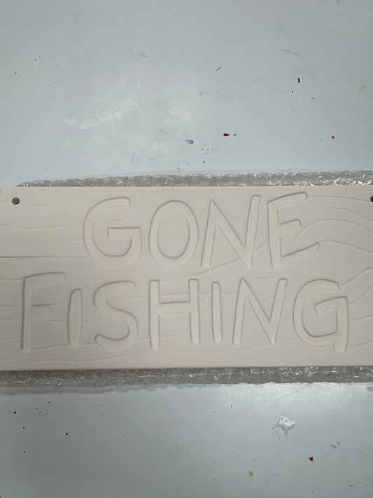 1890 Gone Fishing Plaque