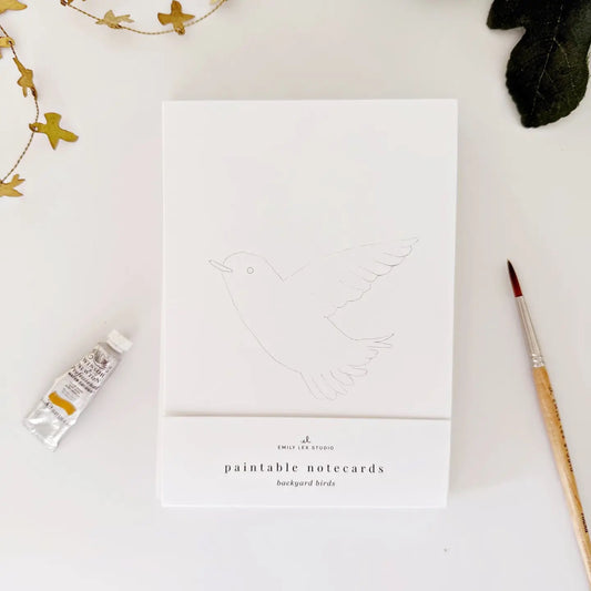 Emily Lex Paintable Notecards "Backyard Birds"
