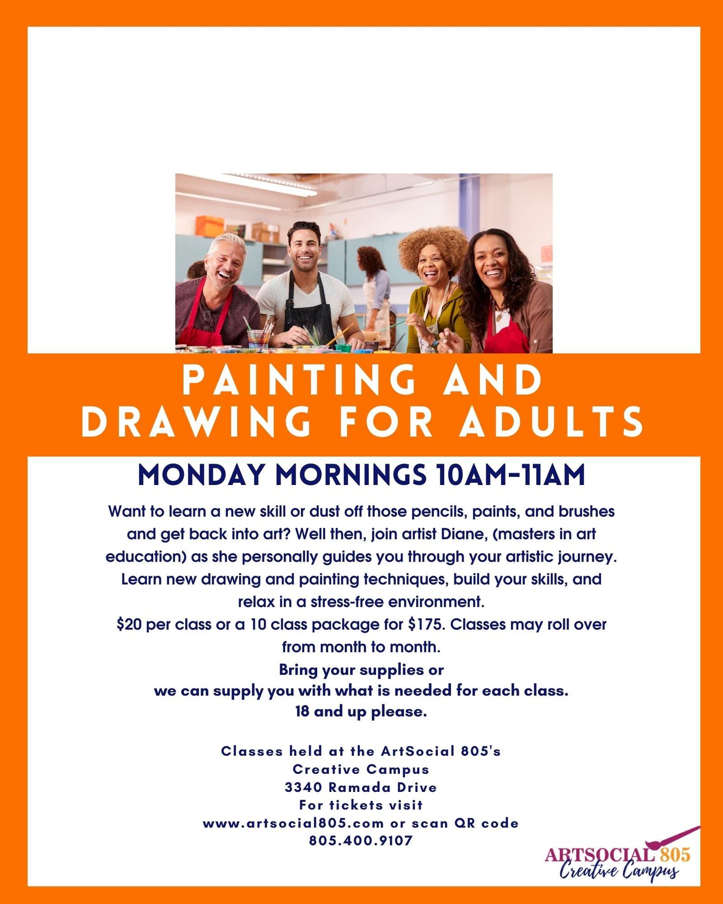 Adult Drawing and Painting at the ArtSocial 805 Creative Campus
