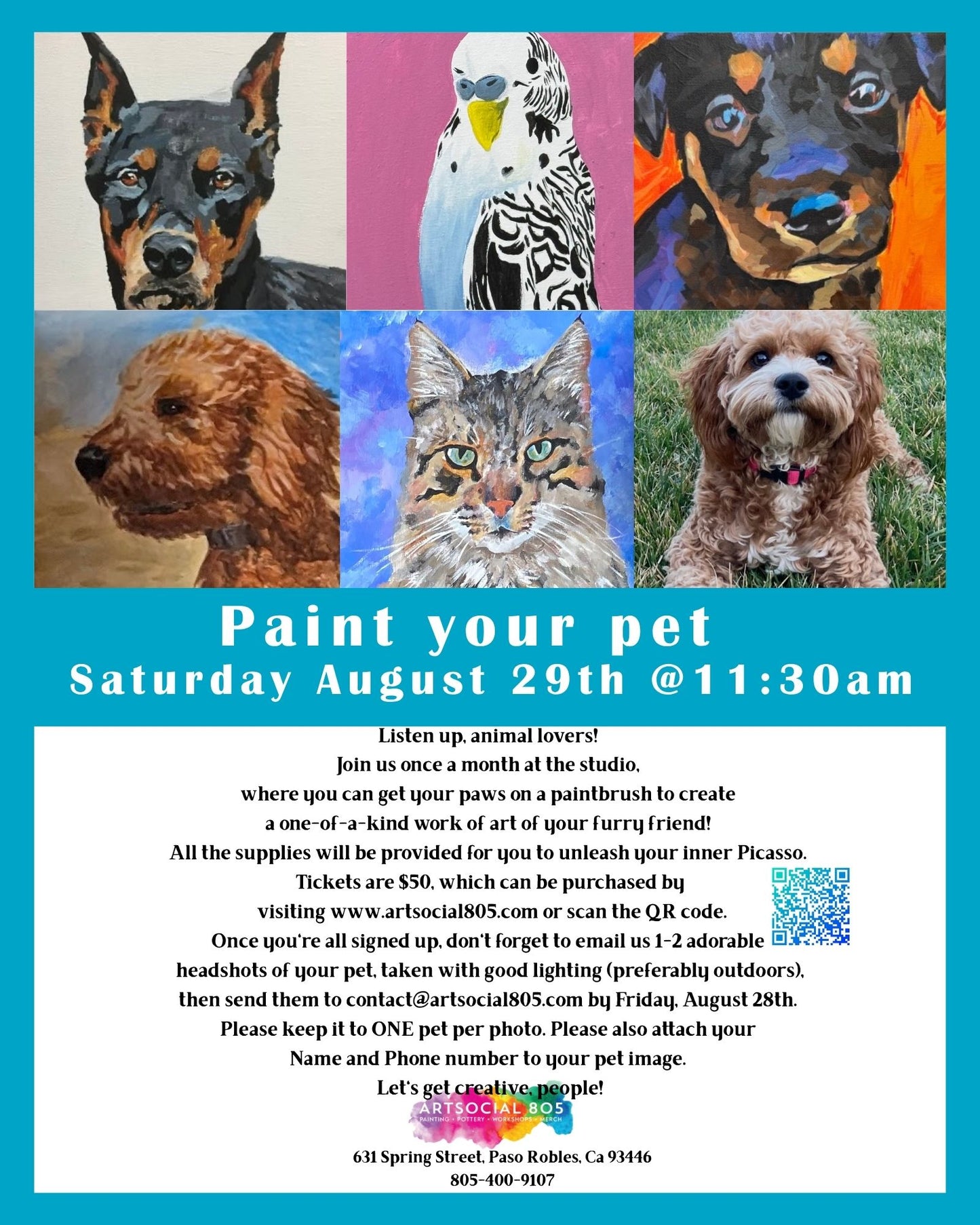 "Paint Your Pet" at ArtSocial 805