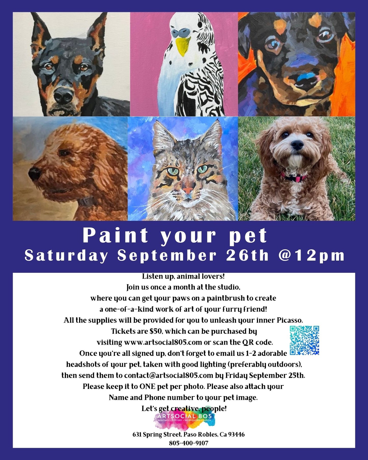 "Paint Your Pet" at ArtSocial 805