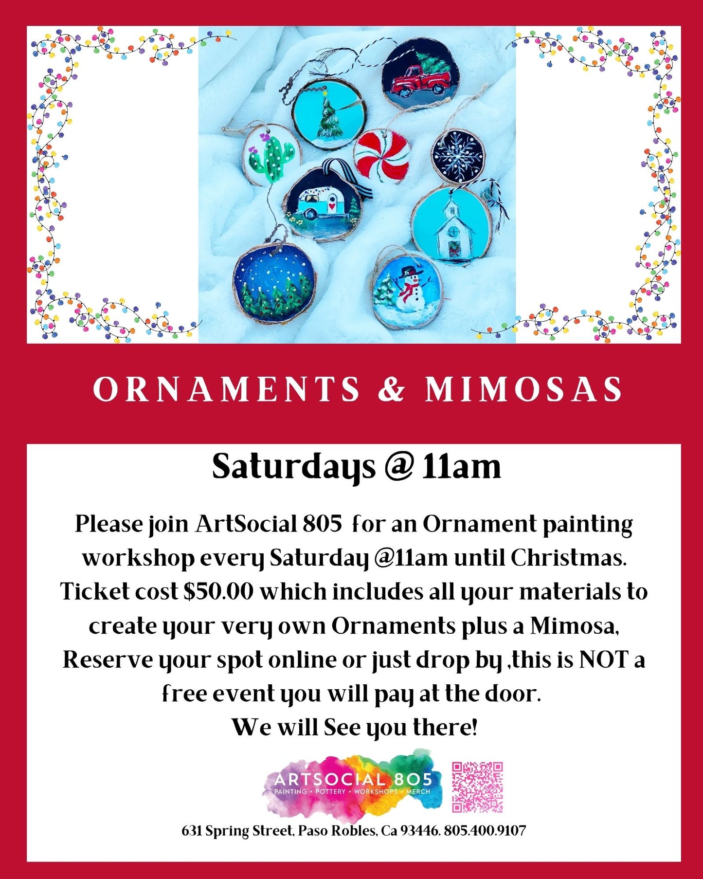 Ornaments and Mimosas at ArtSocial 805