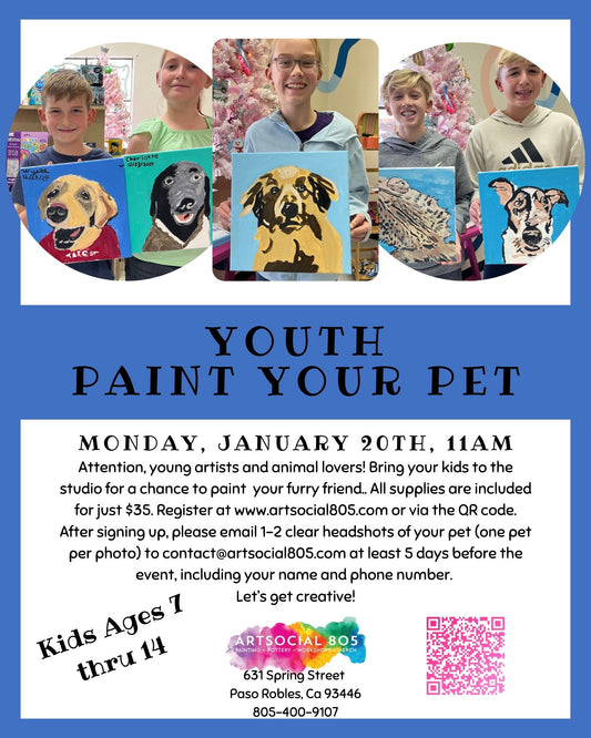 Kids "Paint Your Pet" at ArtSocial 805 January 2025