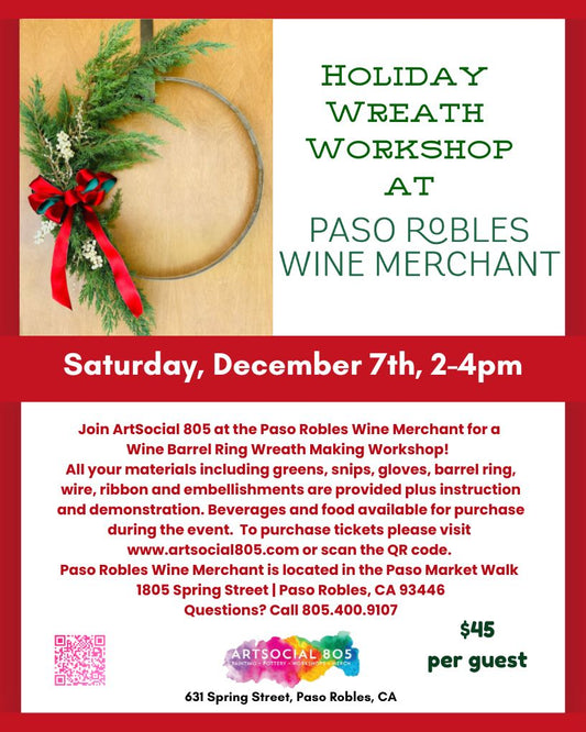 Paso Robles Wine Merchant "Wine Barrel Ring Wreath Workshop".