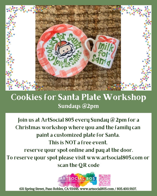 "Cookies for Santa" plate workshop at ArtSocial 805