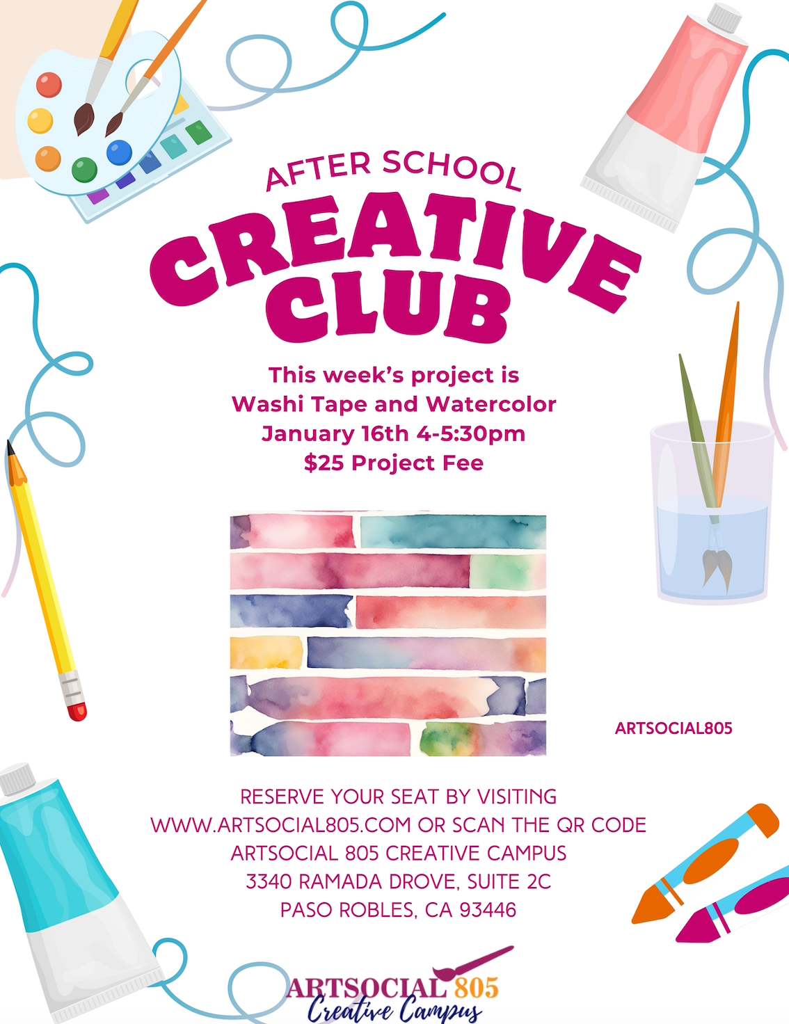 Washi Tape Water Color | After School Creative Club