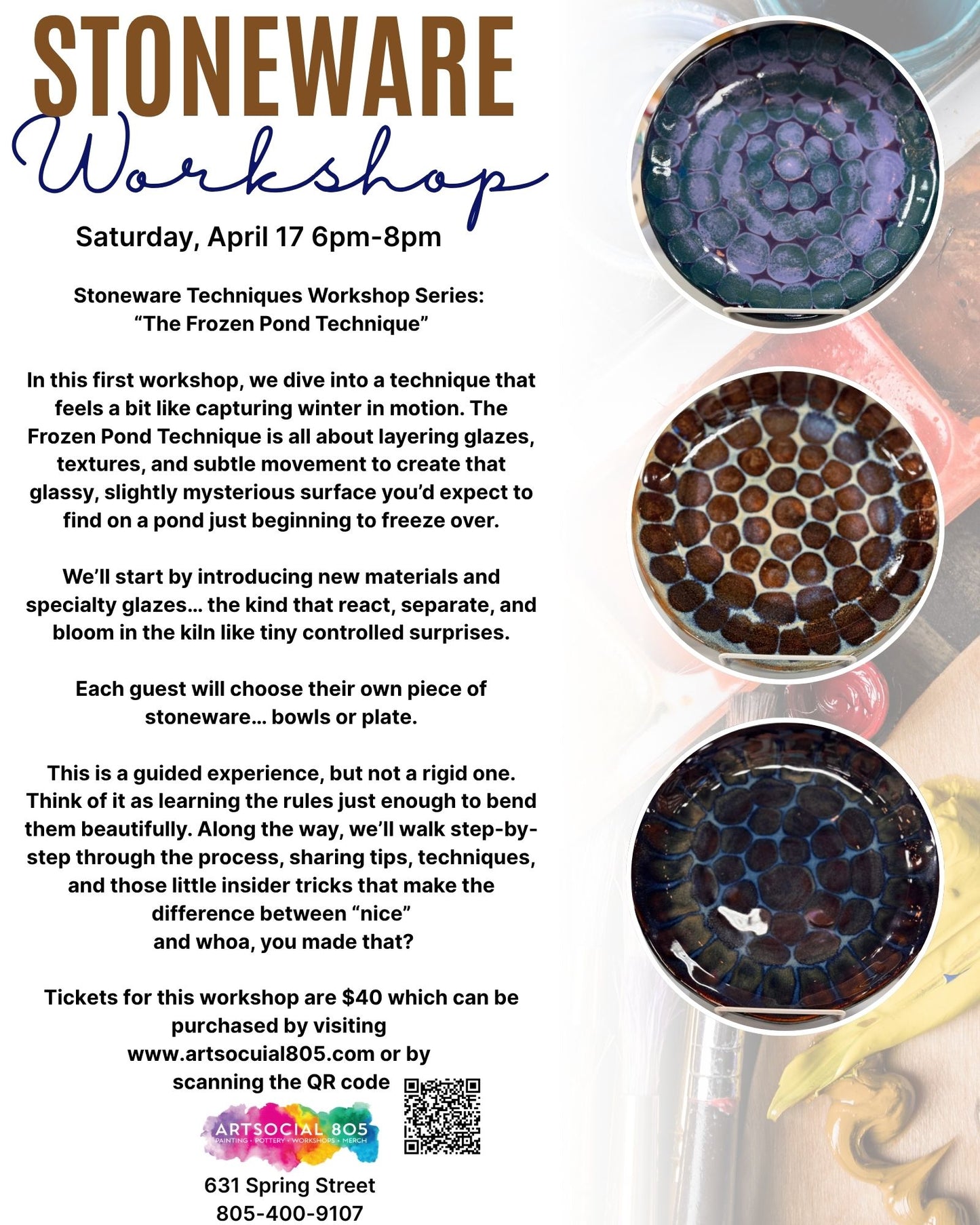 Stoneware Workshop "Frozen Pond" Dinner Plate