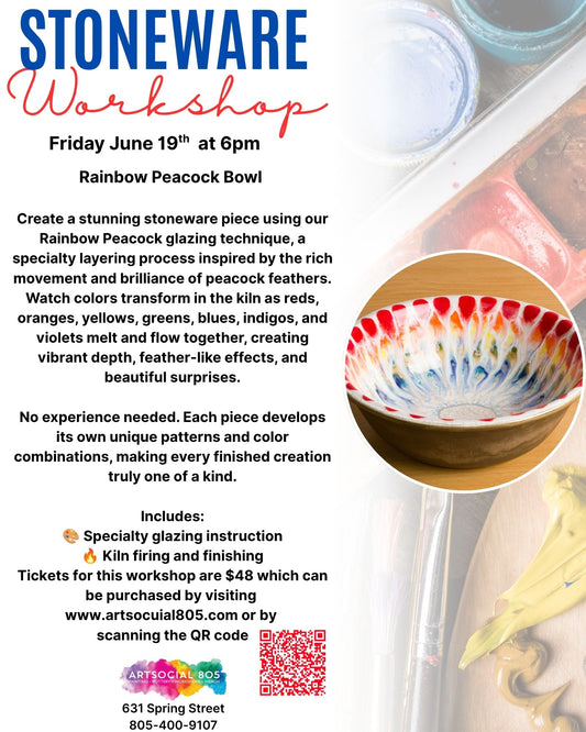 Stoneware Series Workshop "Rainbow Peacock Bowl"