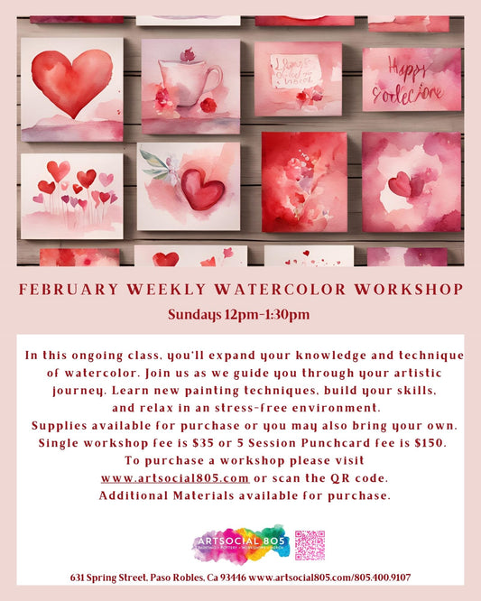 Weekly Watercolor Workshop at ArtSocial 805 February 2025