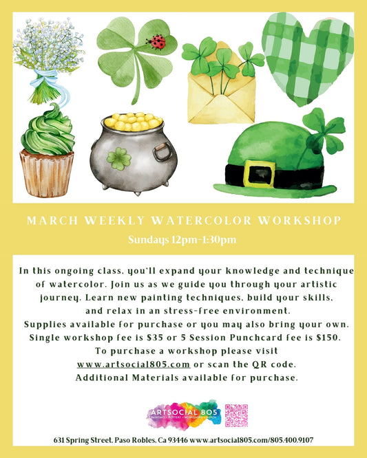 Weekly Watercolor Workshop at ArtSocial 805 March 2025