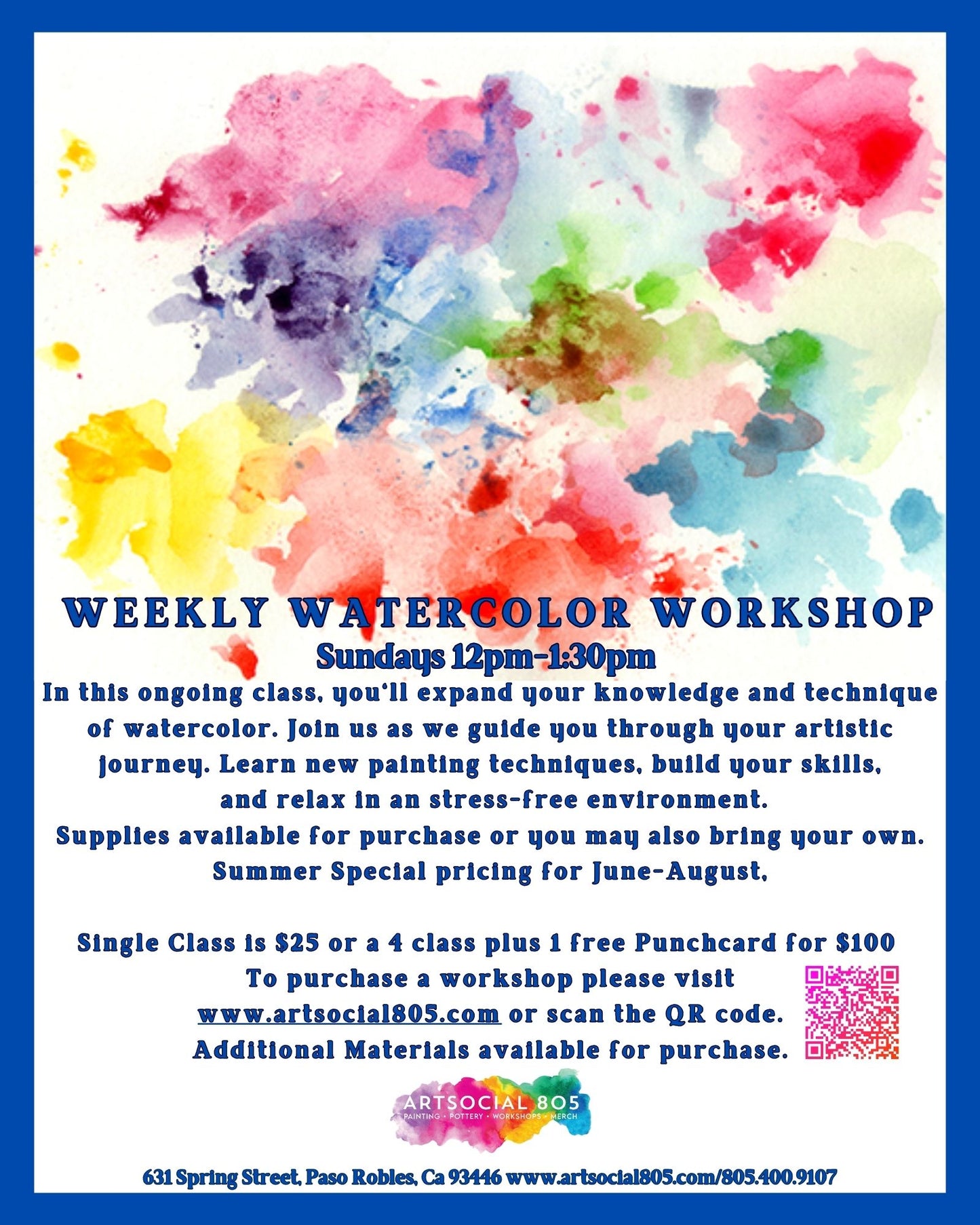 Water Color Workshop at ArtSocial 805