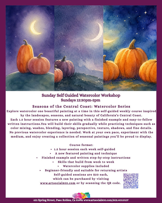Sunday Self Guided Watercolor Workshop at ArtSocial 805