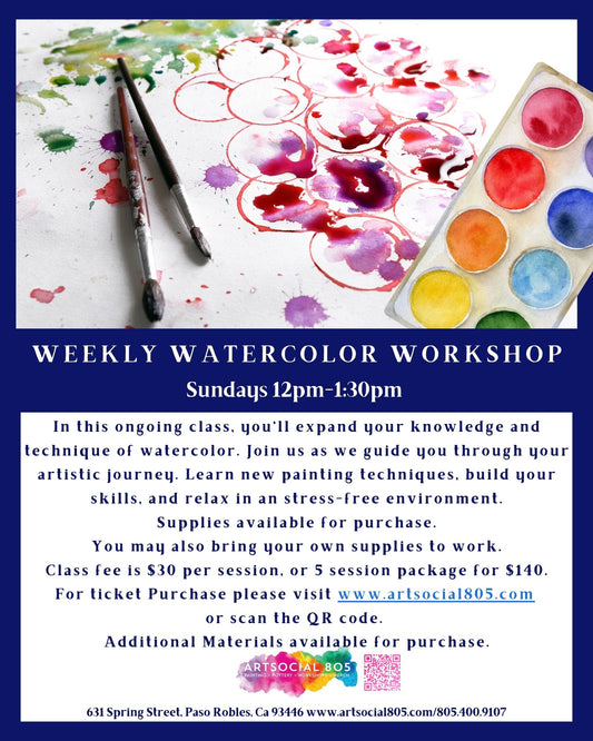 Weekly Watercolor Workshop at ArtSocial 805 10/20/24