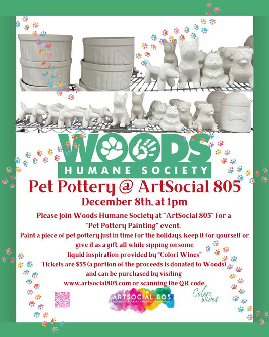 Woods Humane Society Pet Pottery Painting @ ArtSocial 805