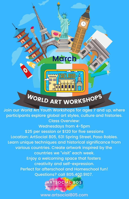 March World Art Workshop for Kids at ArtSocial 805 (Ireland)