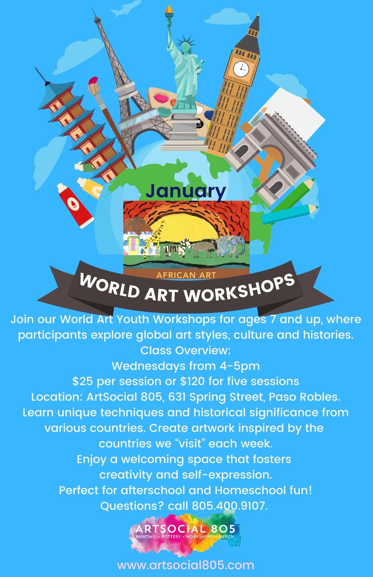 World Art Workshop for Kids at ArtSocial 805 (Africa)